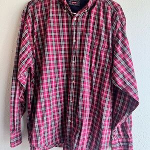 Wrangler Cool River Cotton Classic Red Plaid Men's Shirt